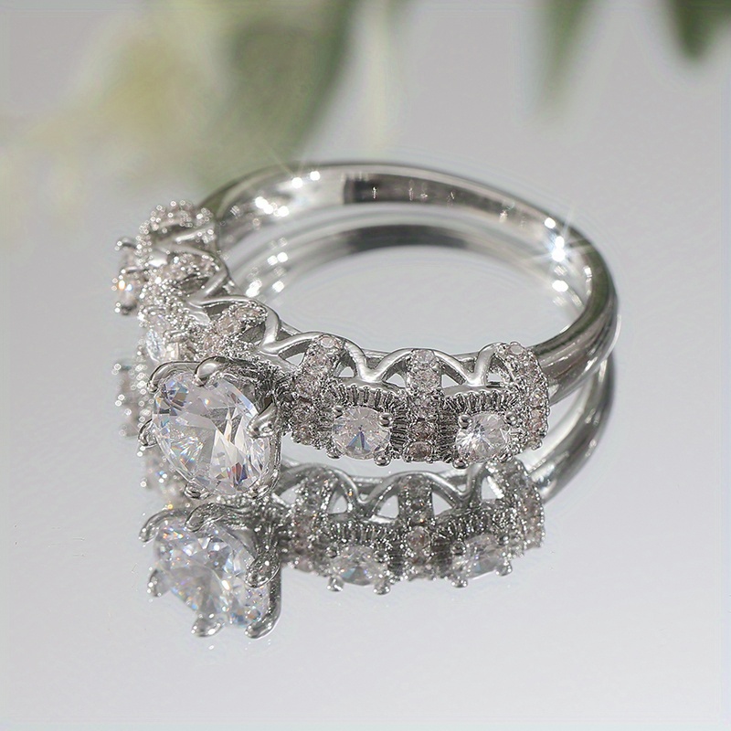 Copper Stackable Ring Set with CZ, Vacation Style, Christmas Wedding Ring Gift